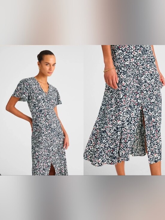 Madewell Dresses & Skirts - Madewell Button-Front Flutter-Sleeve Midi Dress in Floral NWT